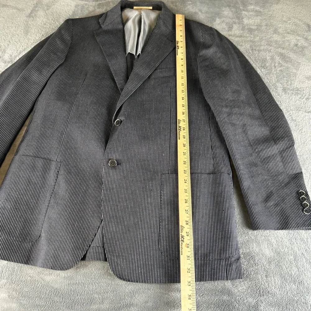 Corneliani Gray Pinstripe Blazer 2-Button Sport Coat Mens ~42R Cotton Flax Silk